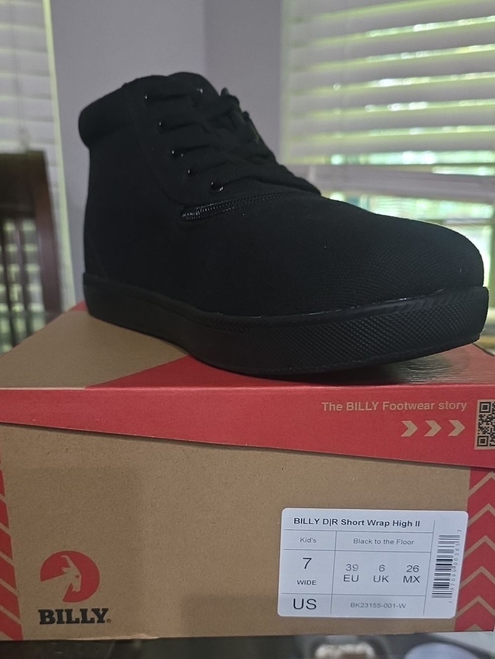 Billy Kids’ Black High-Top Sneaker